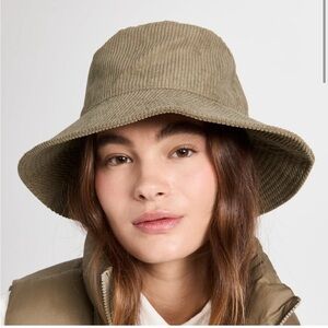 Madewell NWT Corded Corduroy Bucket Hat Army Green Women’s S/M